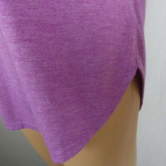 Yogalicious Purple Pink Round Hem Cold Shoulder Crisscross Strap T Shirt Tee Med - Picture 6 of 8